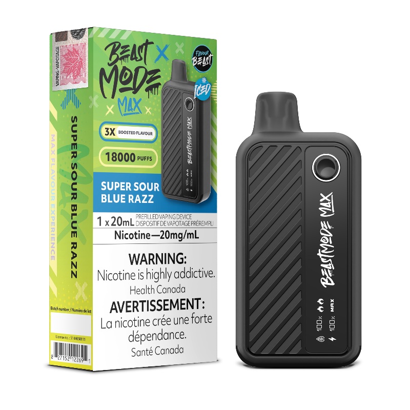 Beast Mode Max 18K Super Sour Blue Razz Disposable Vape
