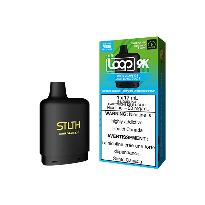 STLTH Loop 9K Pod – White Grape Ice