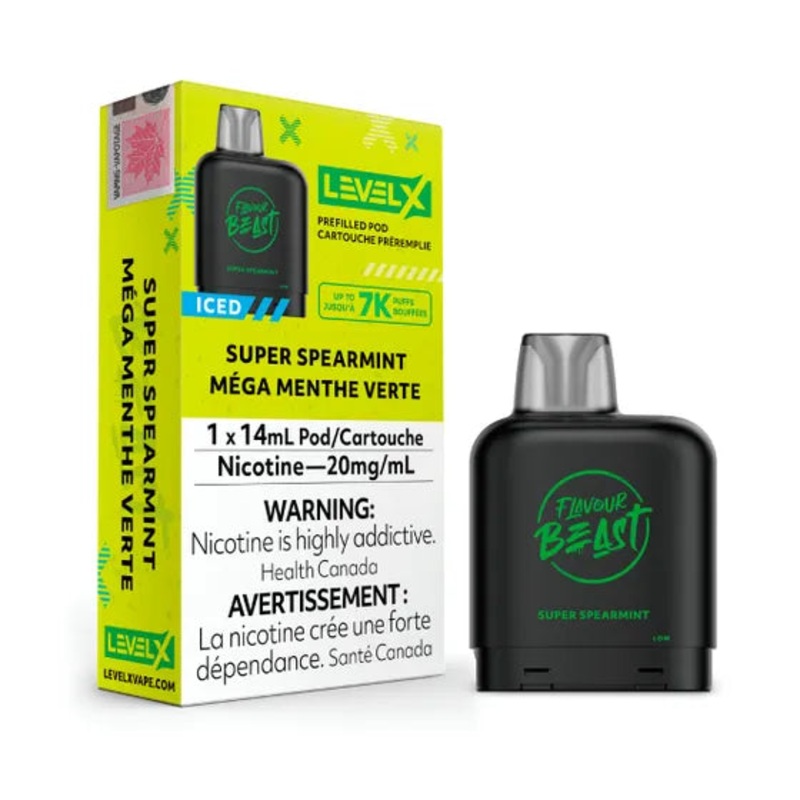 Flavour Beast – 7000 Level X Pod – Super Spearmint