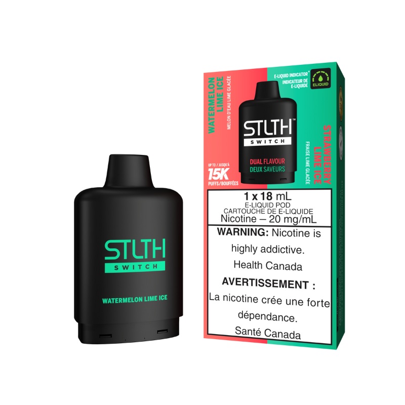 STLTH Switch 15K Watermelon Lime Ice And Strawberry Lime Ice Pod
