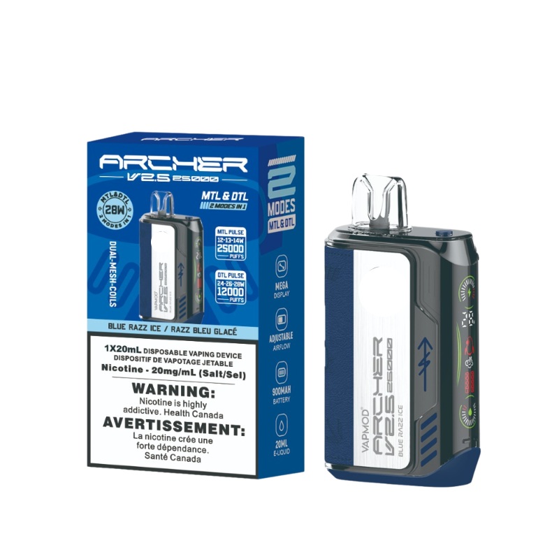 Archer Vapmod 25K Blue Razz Ice Disposable Vape