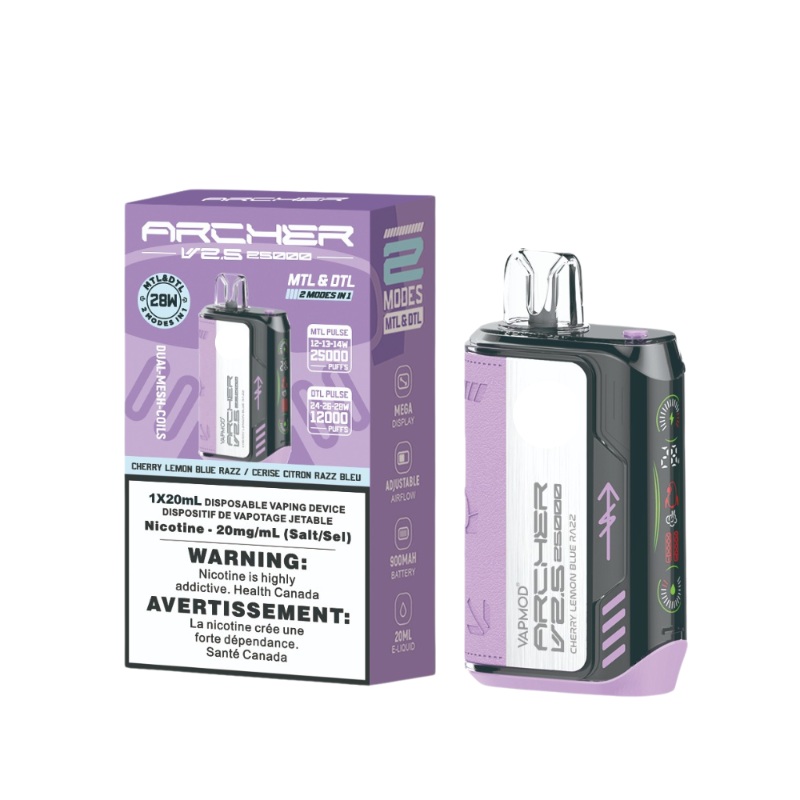 Archer Vapmod 25K Cherry Lemon Blue Razz Disposable Vape