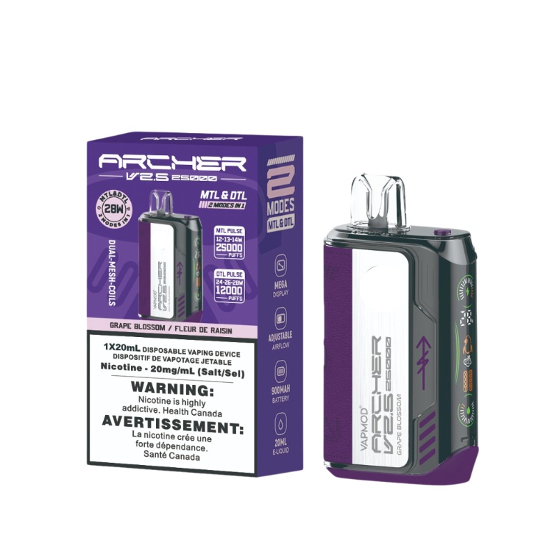 Archer Vapmod 25K Grape Blossom Disposable Vape