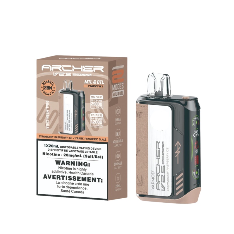 Archer Vapmod 25K Strawberry Raspberry Ice Disposable Vape