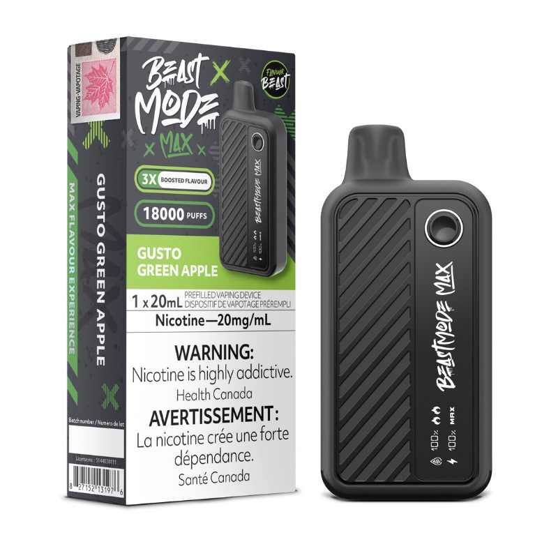 Beast Mode Max 18K Gusto Green Apple Disposable Vape