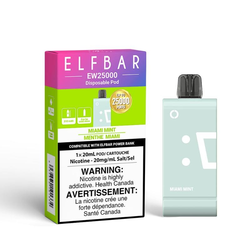 Elf Bar EW25K Miami Mint Disposable Pod (25000 Puffs)