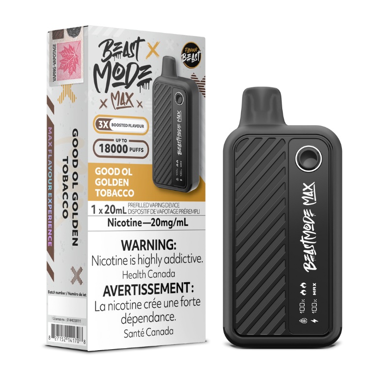 Beast Mode Max 18K Good Ol’ Golden Tobacco Disposable Vape