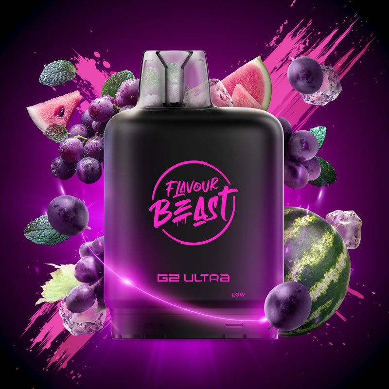 Level X G2 Ultra Flavour Beast Pods – Gleamin’ Grape Watermelon Mint, 50K Puffs
