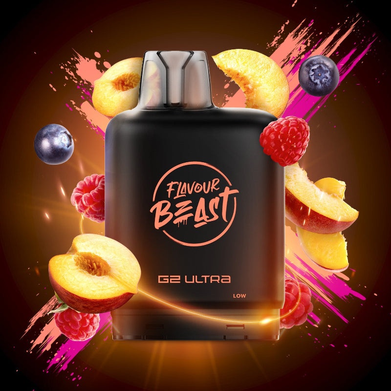 Level X G2 Ultra Flavour Beast Pods – Packin’ Peach Berry, 50K Puffs