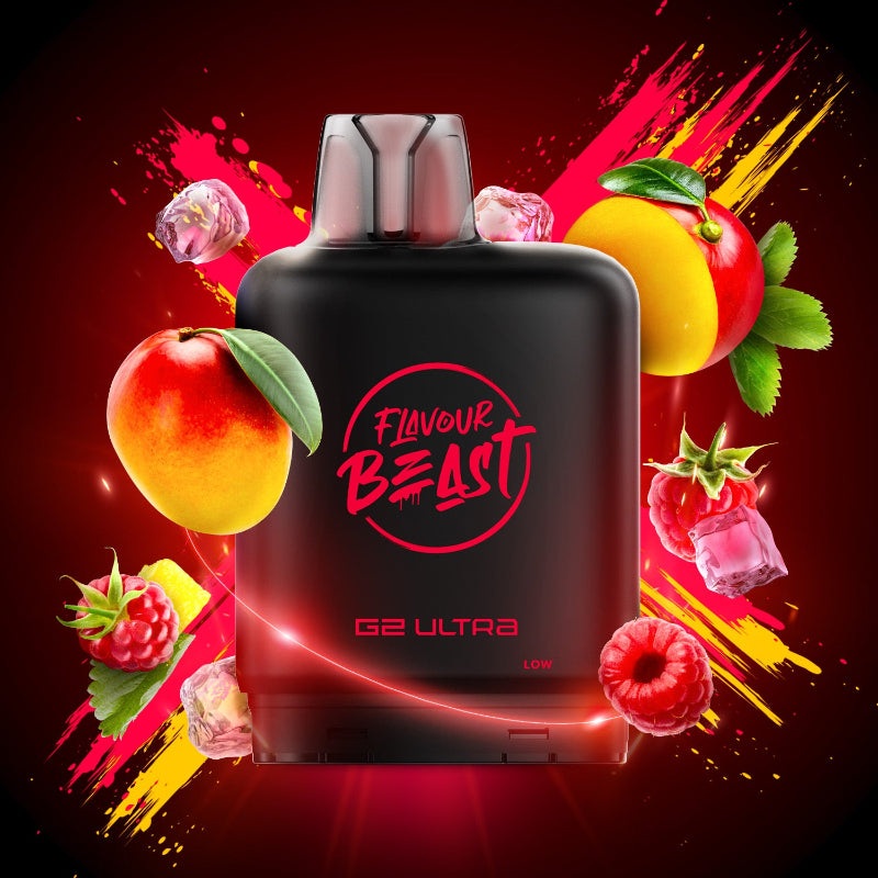 Level X G2 Ultra Flavour Beast Pods – Ragin’ Razz Mango Ice, 50K Puffs