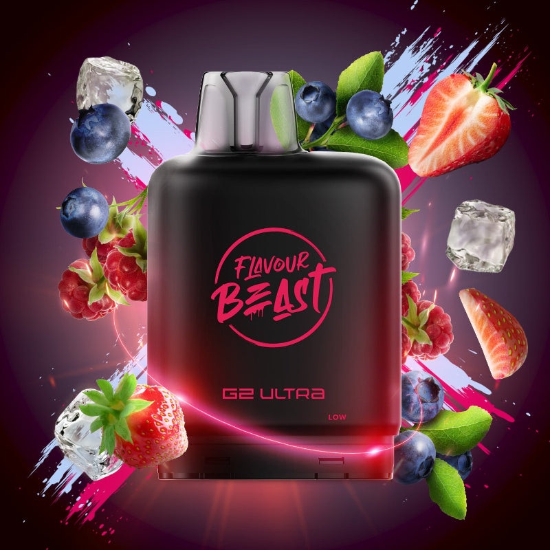 Level X G2 Ultra Flavour Beast Pods – Strawberry Raspberry Blueberry Ice, 50K Puffs