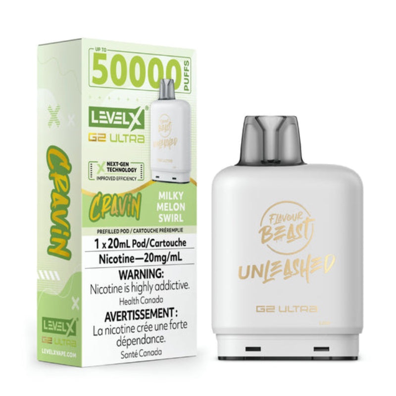 Level X G2 Ultra Flavour Beast Pods – Cravin’ Milky Melon Swirl ,50K Puffs