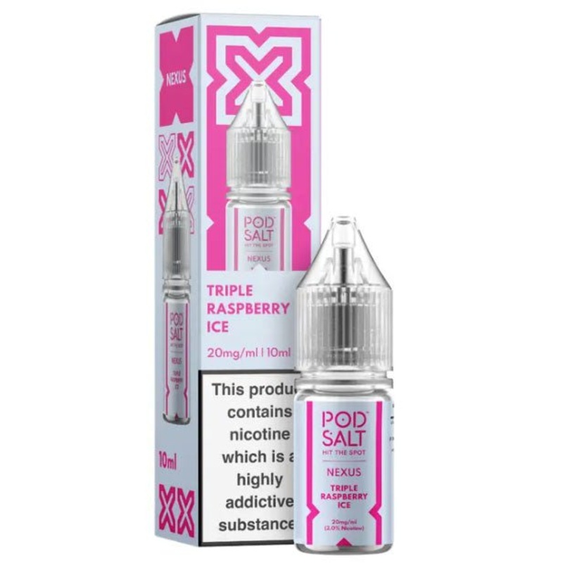 Triple Raspberry Ice 10ml Nic Salt E-liquid by Pod Salt Nexus