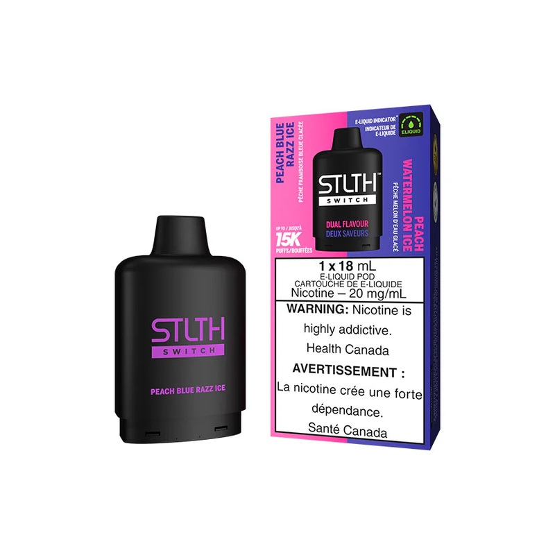STLTH Switch Pod – Peach Blue Razz Ice and Peach Watermelon Ice – AB