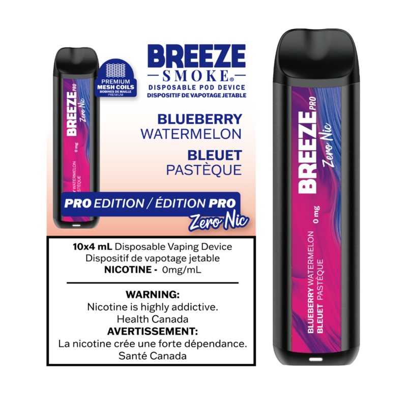 BREEZE PRO ZERO NIC </BR> BLUEBERRY WATERMELON