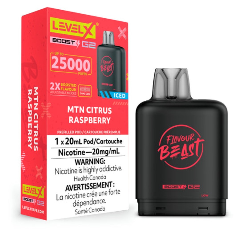Flavour Beast – Boost 25K Level X Pod – Mtn Citrus Raspberry – AB