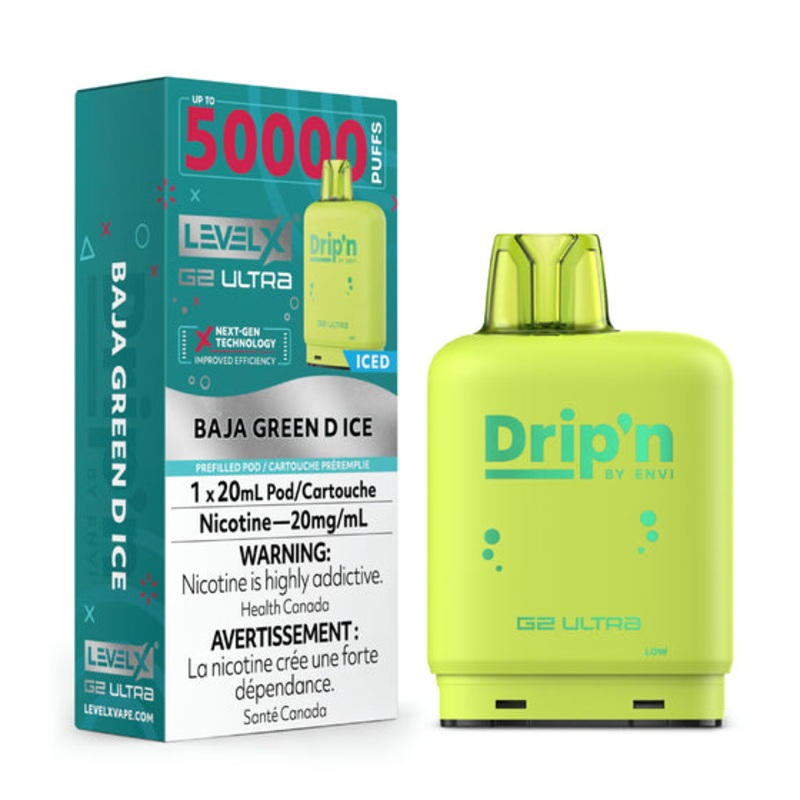 Drip’N – Ultra 50K Level X Pod – Baja Green D Ice – AB