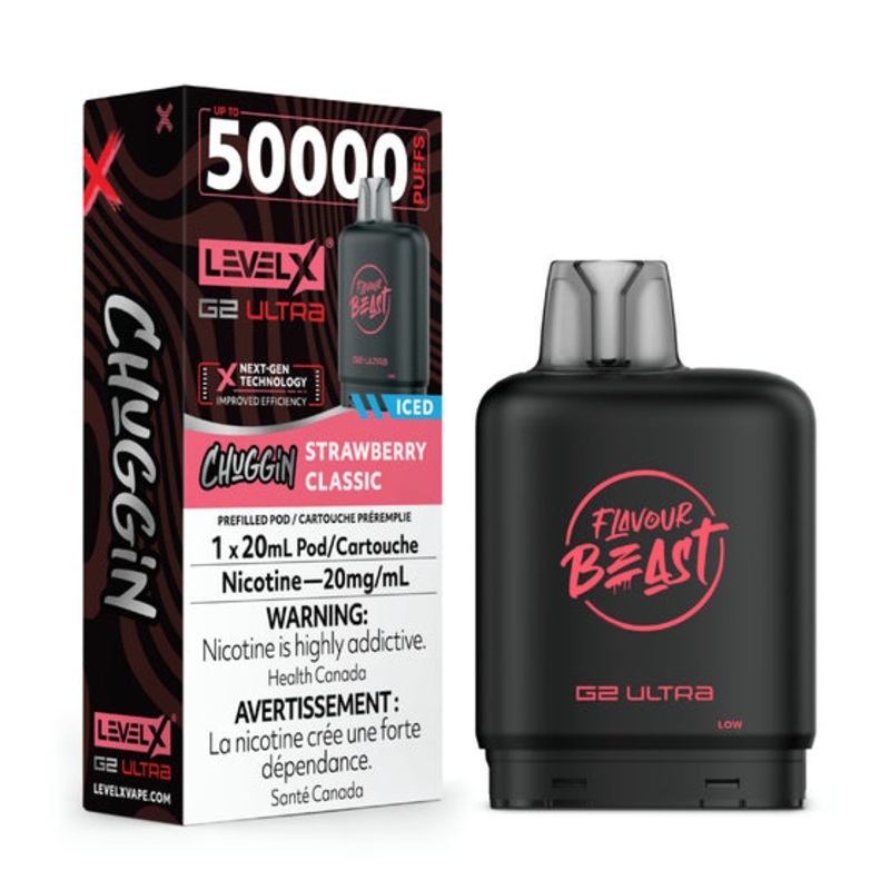Flavour Beast – Ultra 50K Level X Pod – Strawberry Classic Ice – AB
