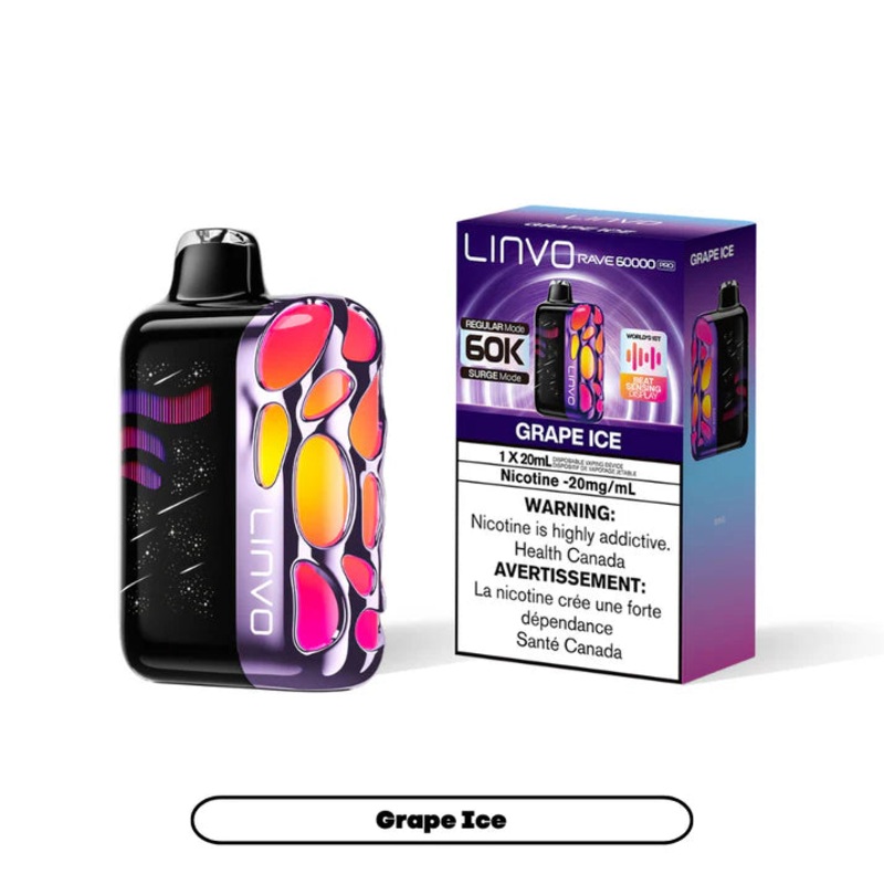 Linvo Rave 60K – Grape Ice|20 mg