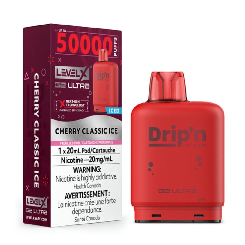 Drip’N – Ultra 50K Level X Pod – Cherry Classic Ice – AB