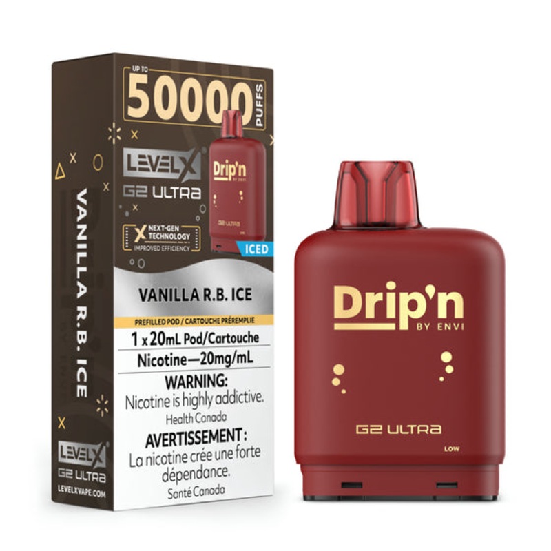 Drip’N – Ultra 50K Level X Pod – Vanilla R.B. Ice – AB