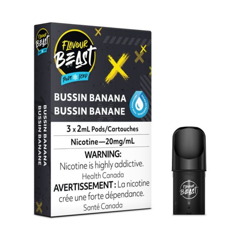 [Vape Pods] Flavour Beast – Bussin Banana Iced (3pk)