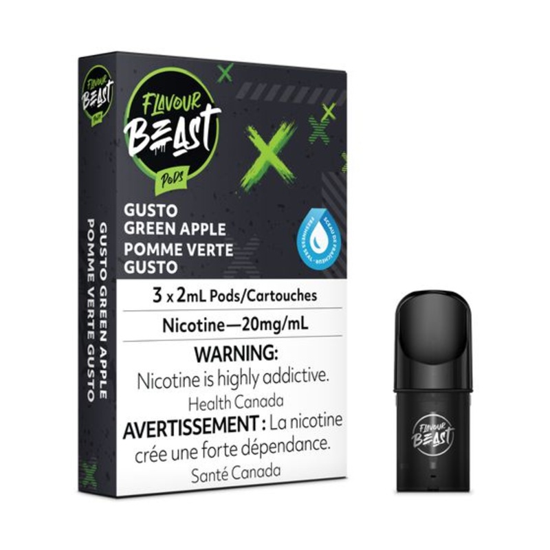 [Vape Pods] Flavour Beast – Gusto Green Apple (3pk)