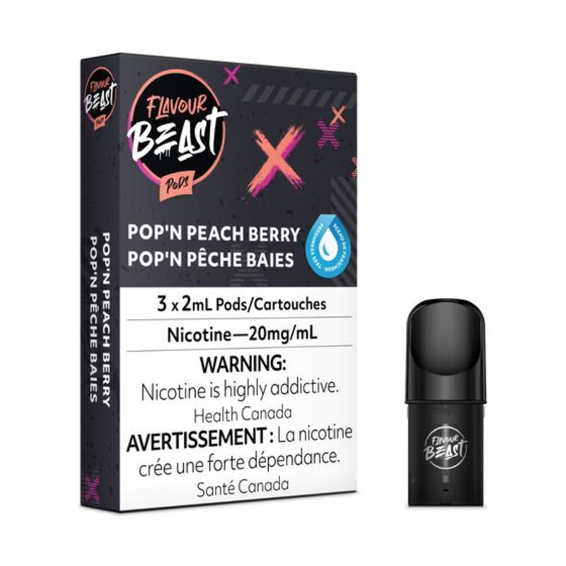 [Vape Pods] Flavour Beast – Packin’ Peach Berry (Pop’n Peach Berry) (3pk)