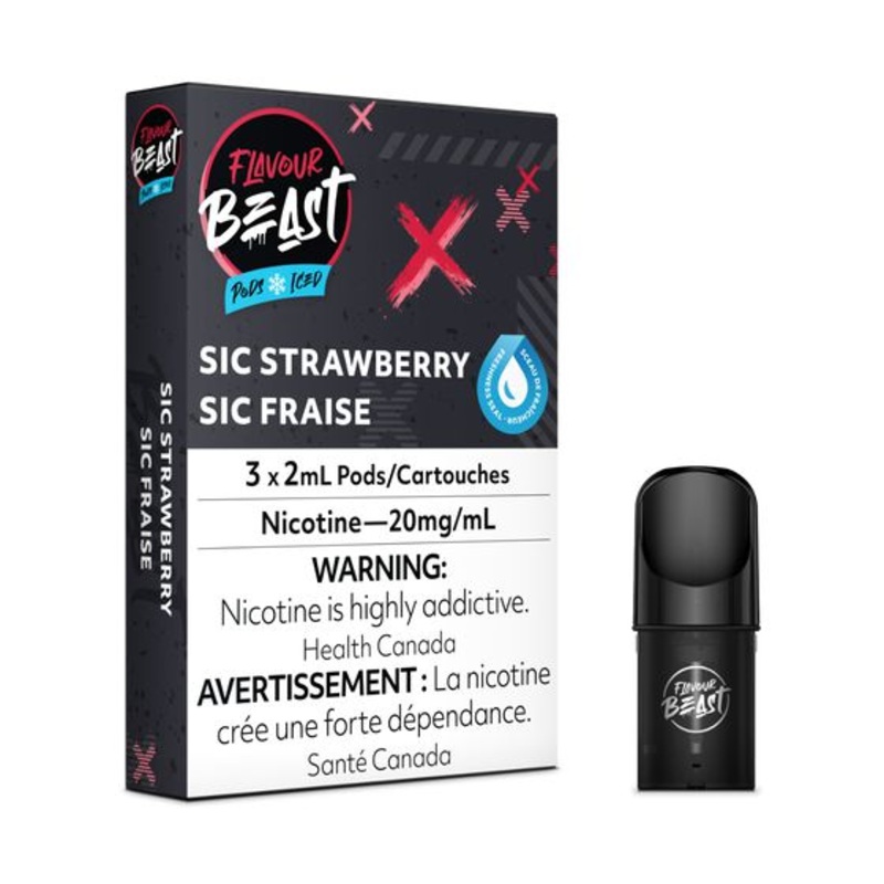 [Vape Pods] Flavour Beast – Sic Strawberry Iced (3pk)