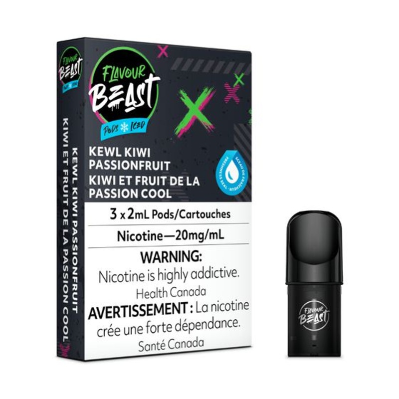 [Vape Pods] Flavour Beast – Kewl Kiwi Passionfruit Iced (3pk)