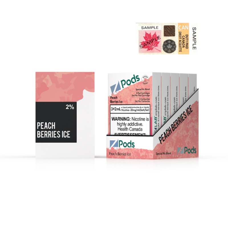 Peach Berries Ice Z Pods by Z Lab (‘Stlth’ Compatible Vape Pod) [ON]