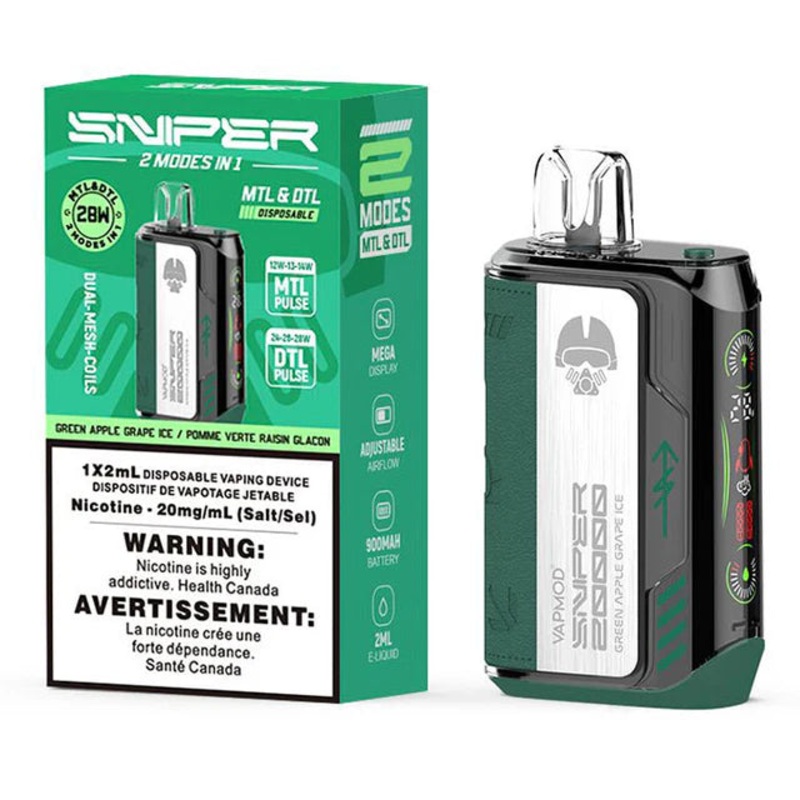 [Disposables] Sniper by VAPMOD – Green Apple Grape Ice