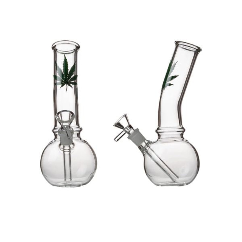 8 Glass Bong with Leaf|Regular