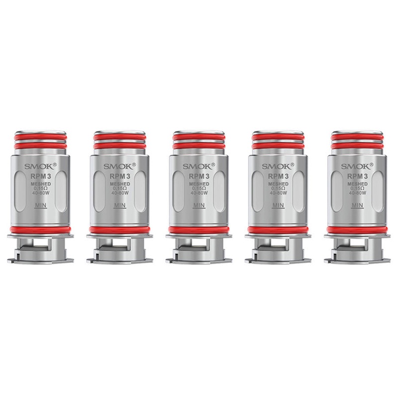 SMOK RPM 3 Replacement Coils|0.15 ohm Mesh (5 pack) | 40W – 80W|0.23 ohm Mesh (5 pack) | 20W – 45W