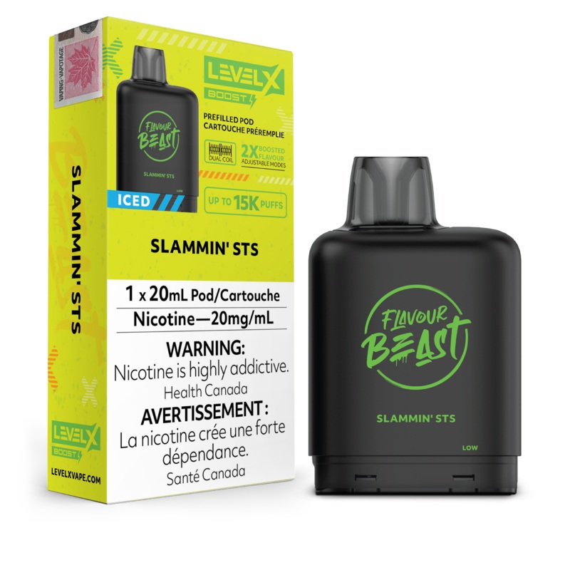 Slammin STS Iced by Level X Flavour Beast Boost – Closed Pod System (25K Puff) [ON]