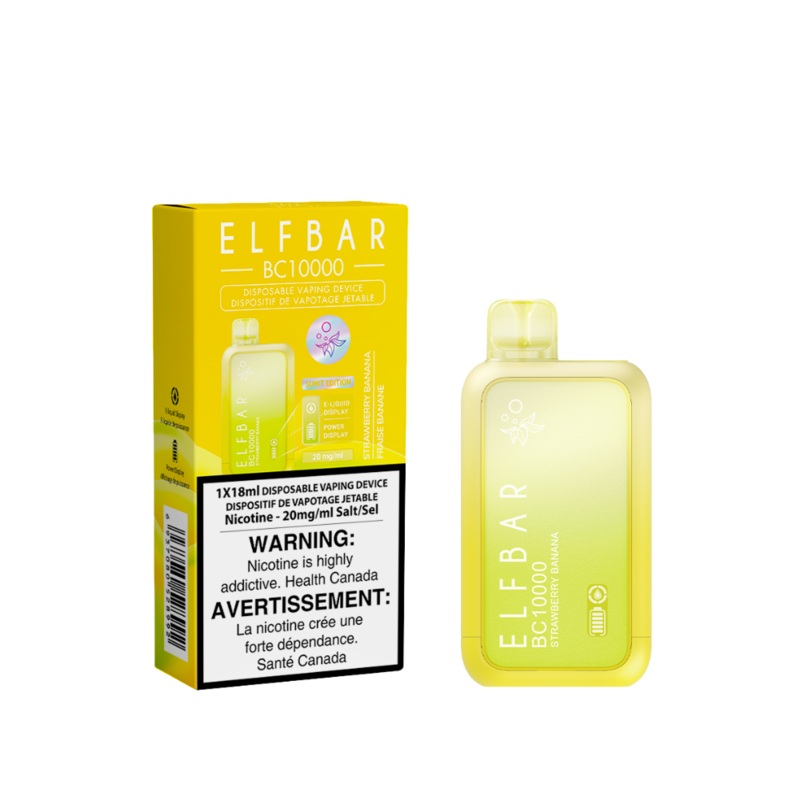 Strawberry Banana by Elfbar BC10000 (10000 Puff) 18mL – Disposable Vape [ON]