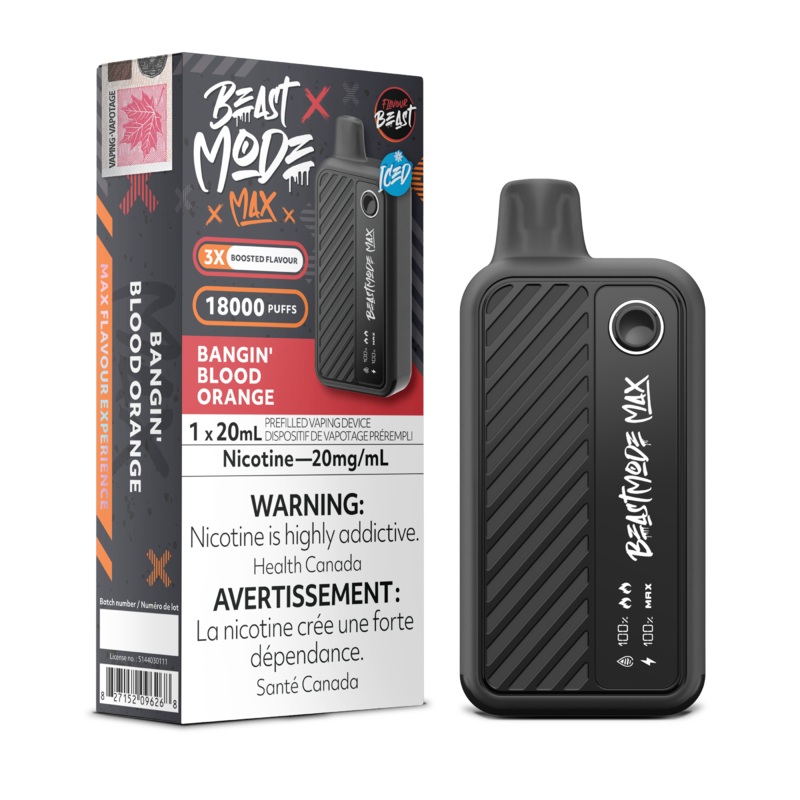 Bangin’ Blood Orange Iced by Flavour Beast Max 18000 Puff 20ml – Disposable Vape [ON]