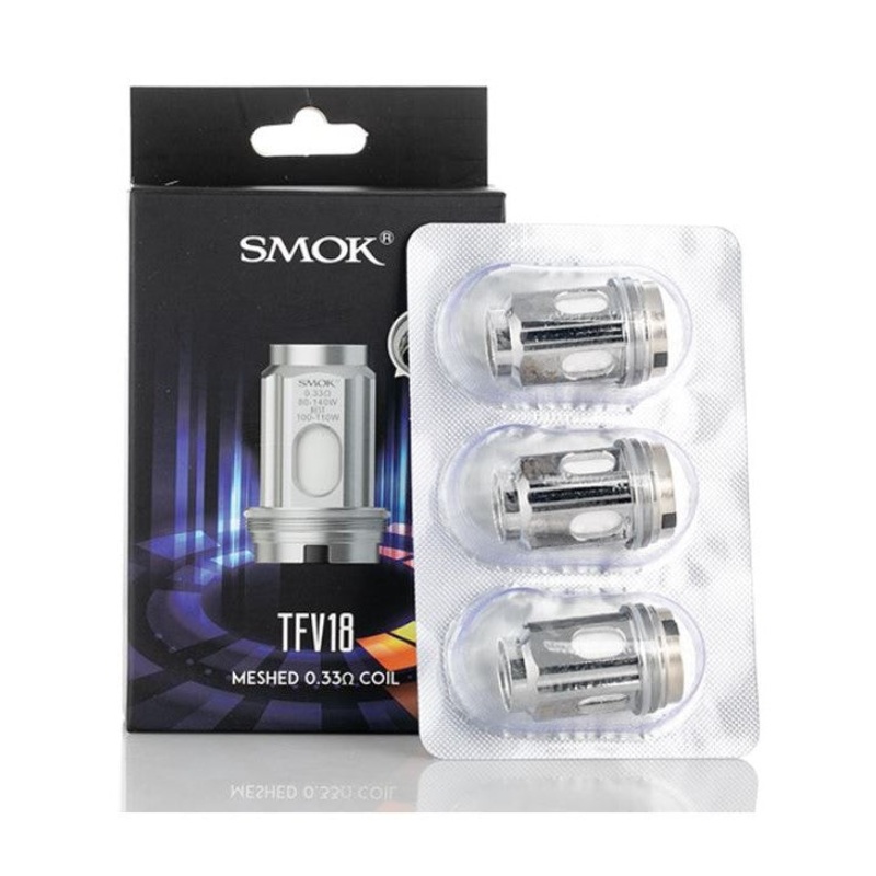 SMOK TFV18 MESHED COILS3/PK|DUAL MESHED 0.15ohm|MESHED 0.33ohm