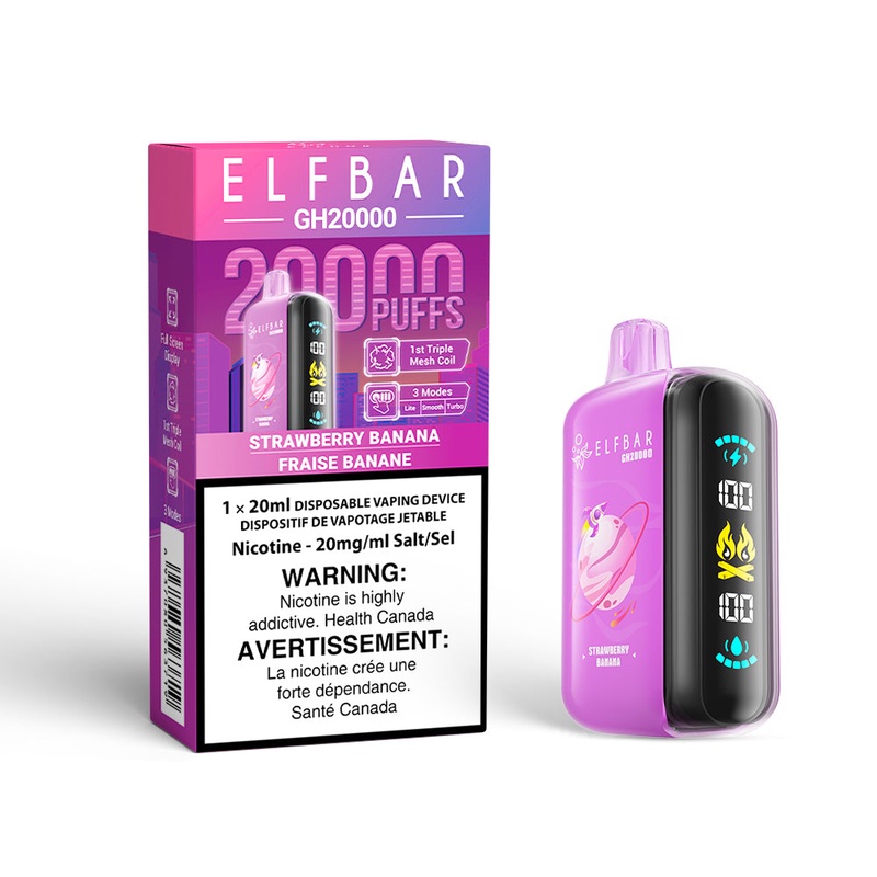 Strawberry Banana by Elfbar GH20K (20000 Puff) 20mL – Disposable Vape [ON]