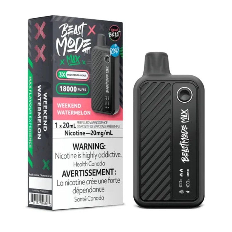 Weekend Watermelon Iced by Flavour Beast Max 18000 Puff 20ml – Disposable Vape [ON]