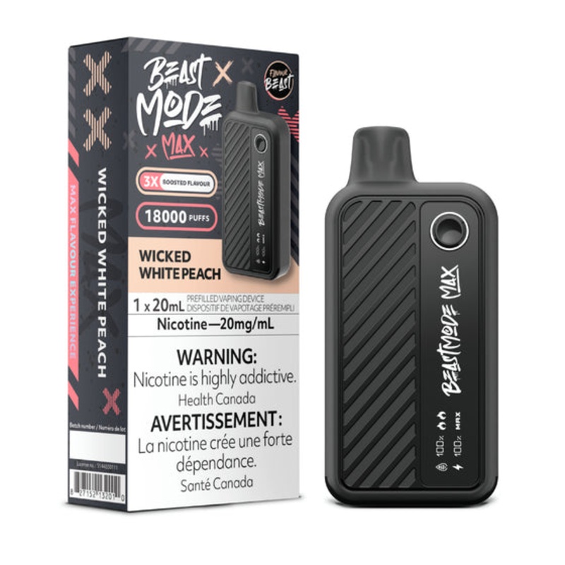 Wicked White Peach by Flavour Beast Max 18000 Puff 20ml – Disposable Vape [ON]