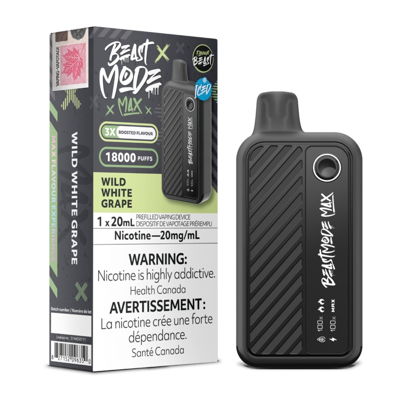 Wild White Grape Iced by Flavour Beast Max 18000 Puff 20ml – Disposable Vape [ON]
