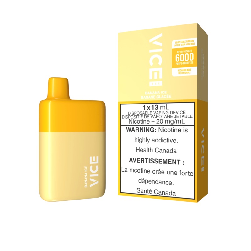 Banana Ice by Vice Box 6000 Puff- Disposable Vape [ON]