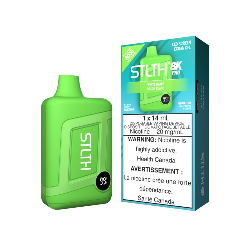 White Grape by Stlth 8K Pro 8000 Puff 14ml Rechargeable- Disposable Vape [ON]