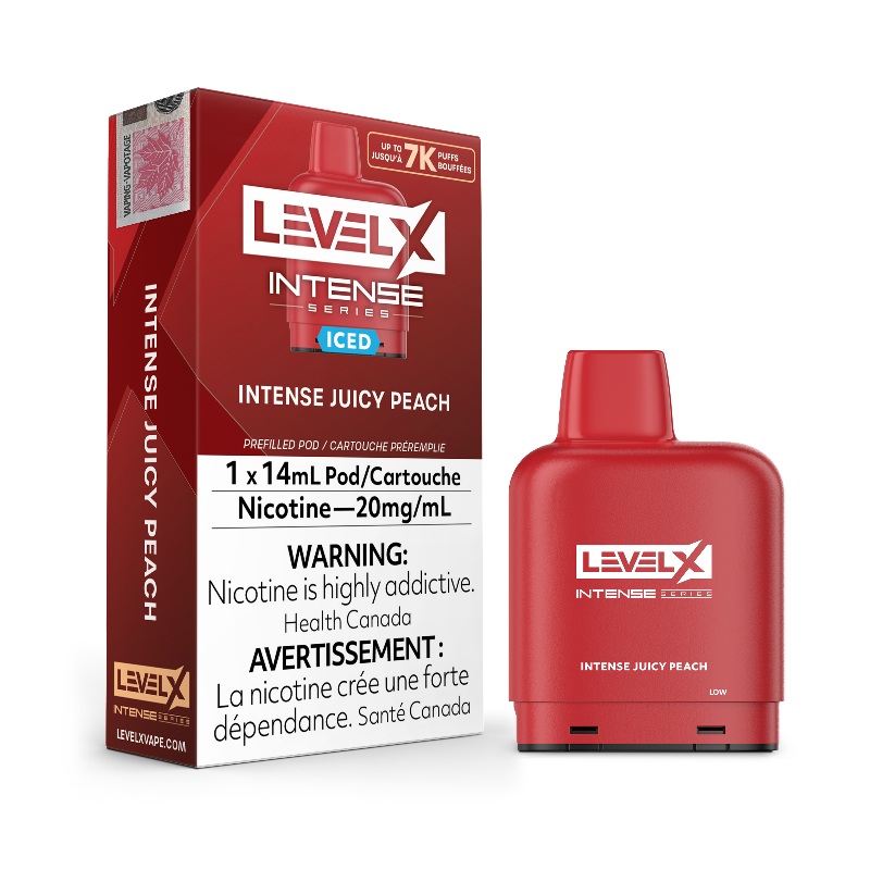 Juicy Peach Ice- Level X Intense 7k Pods