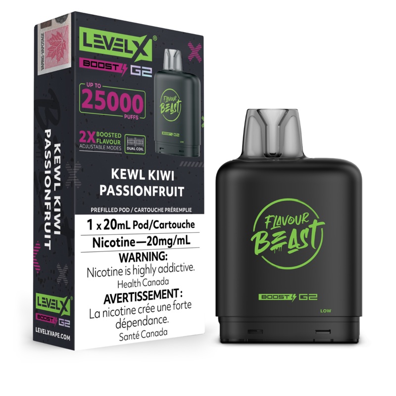 Kewl Kiwi Passionfruit by Level X Flavour Beast Boost – Closed Pod System (25K Puff) [ON]