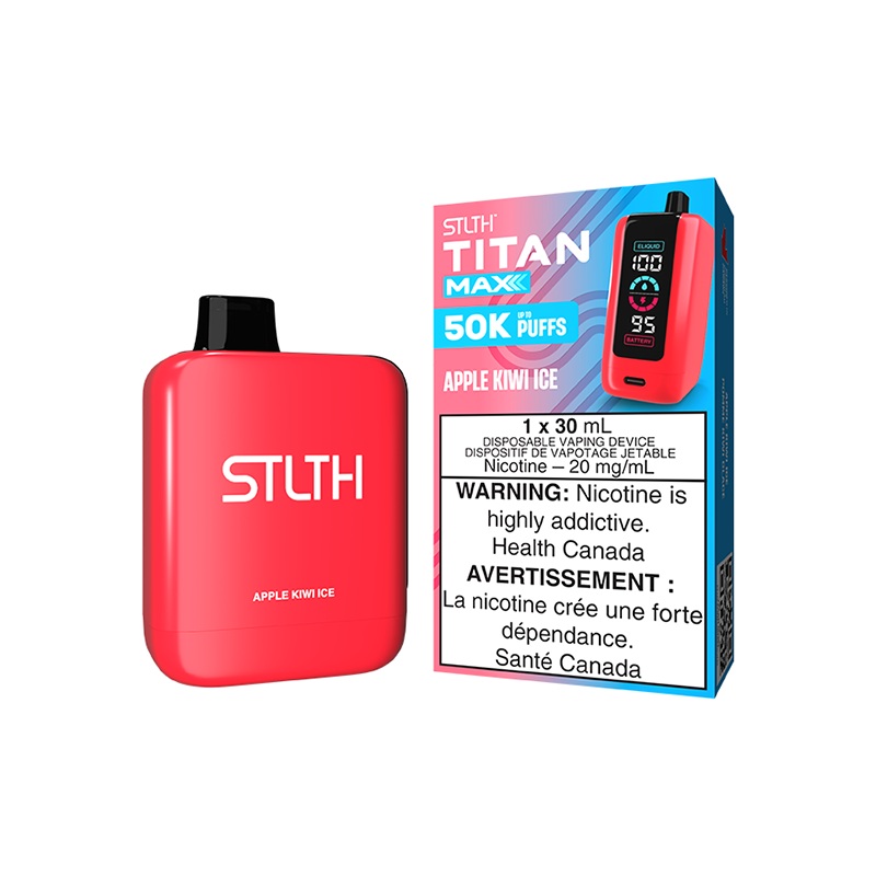 Apple Kiwi Ice by Stlth Titan Max 50000 Puff 30ml – Disposable Vape [ON]
