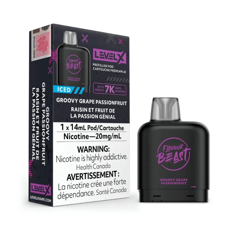 Groovy Grape Passionfruit Iced- Level X Flavour Beast Pod