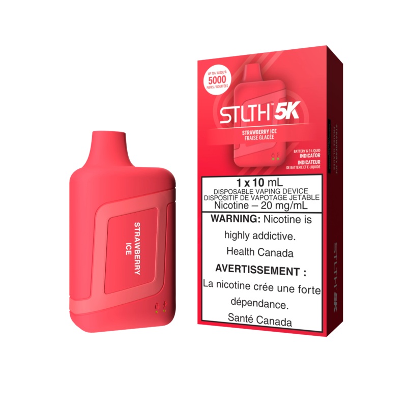 Strawberry Ice by Stlth 5K 5000 Puff 10ml Rechargeable- Disposable Vape [ON]