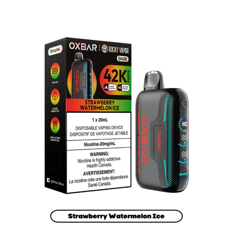 Strawberry Watermelon Ice by OXBAR x Rocky Vapor G42K (42000 Puff) 20mL – Disposable Vape [ON]